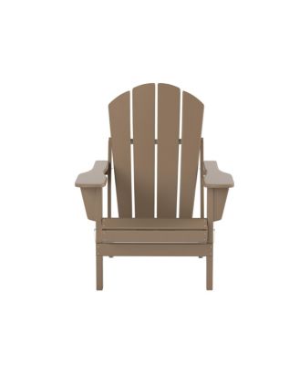 All-Weather Contoured Outdoor Poly Folding Adirondack Chair (Set of 2)