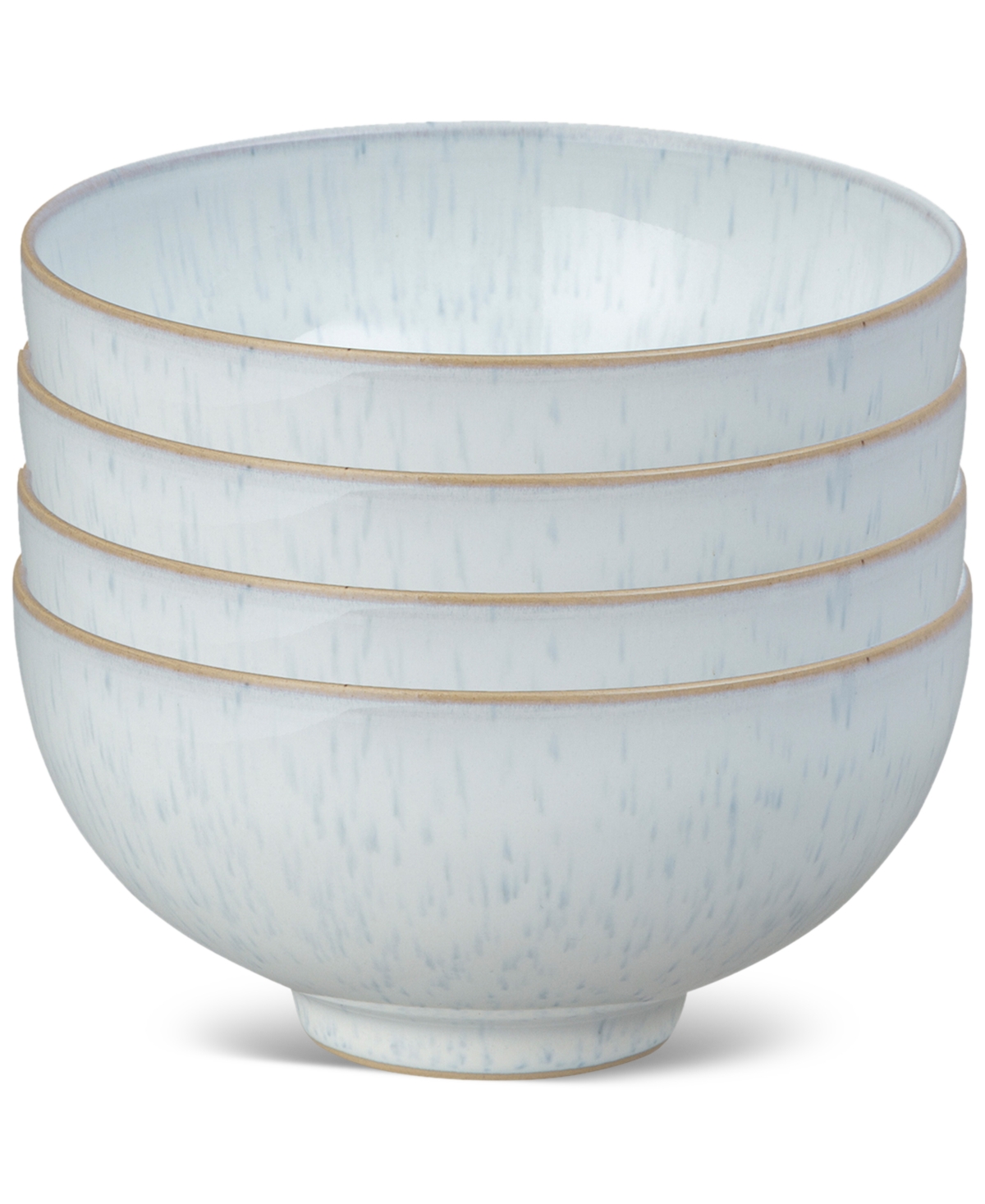 White Speckle Stoneware Rice Bowls, Set of 4 - White
