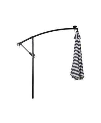 10 Ft Outdoor Solar LED Cantilever Umbrella with Base Weights