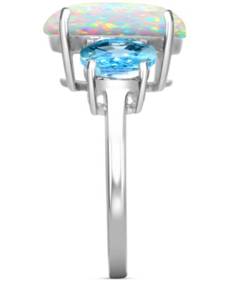 Lab Grown Opal & Sky Blue Topaz (2 ct. t.w.) Ring in Sterling Silver