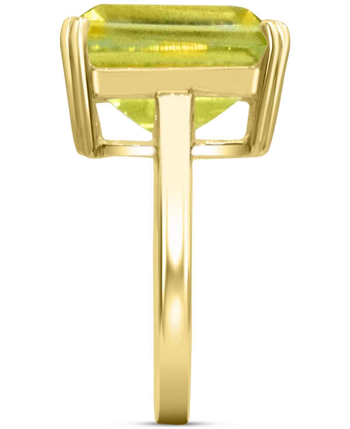 Green Quartz Emerald-Cut Statement Ring (6-7/8 ct. t.w.) in 14k Gold-Plated Sterling Silver (Also  - Lime Quartz