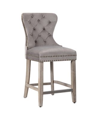 Tufted Velvet Counter Stool (Set of 2)
