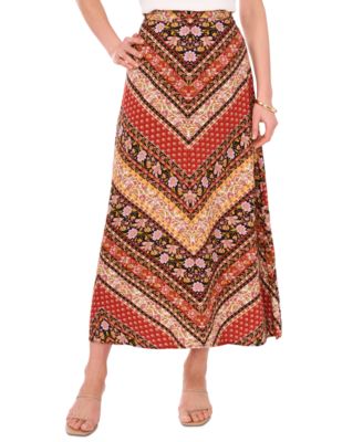 Vince Camuto - Women's Floral Chevron-Print A-Line Skirt