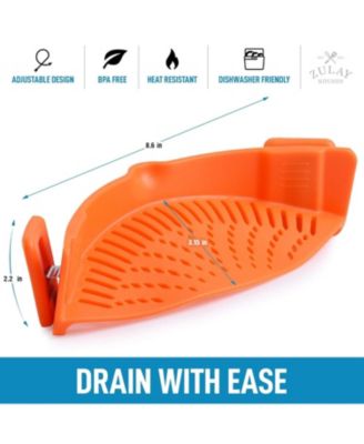Silicone Pot Strainer - Adjustable Snap On Strainer For Most Pots & Pans