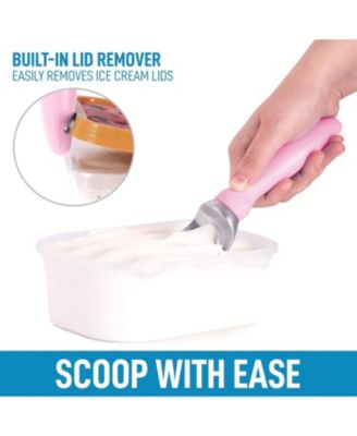 Ice Cream Scoop with Soft Easy Grip Handle and Built-in Lid Opener