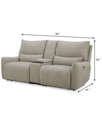 Olper 3-Pc. Fabric Zero Wall Sofa with 2 Power Recliners and 1 Console, Created for Macy's