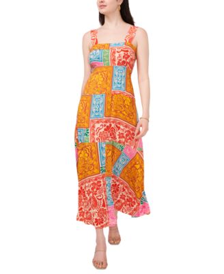 MSK - Women's Printed Smocked Maxi Dress
