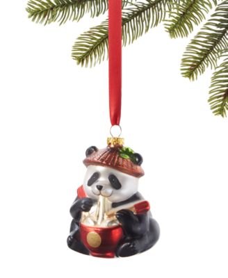 Holiday Lane - Around the World Panda Eating Noodles Ornament