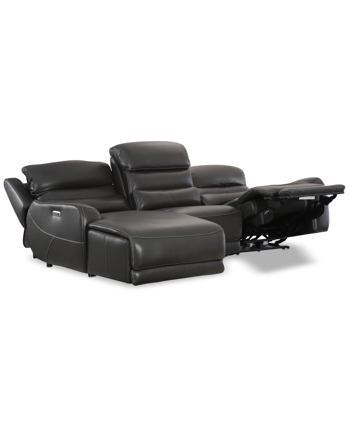 Blairesville 3-Pc. Leather Sofa & Chaise with 2 Power Motion Chairs