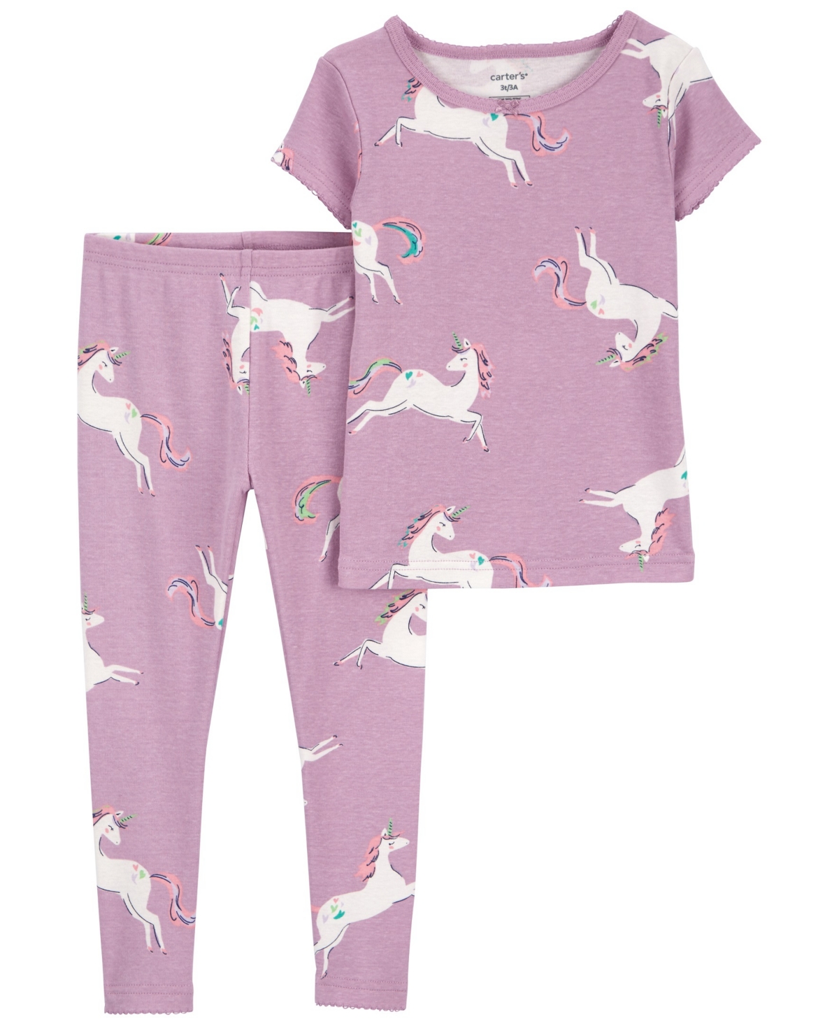 Carter's Babies' Toddler Girls 2 Piece Unicorn 100% Snug Fit Cotton Pajamas In Multi