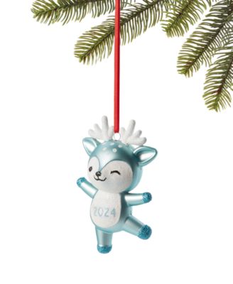 Holiday Lane - Baby's First Blue Glass Deer Ornament