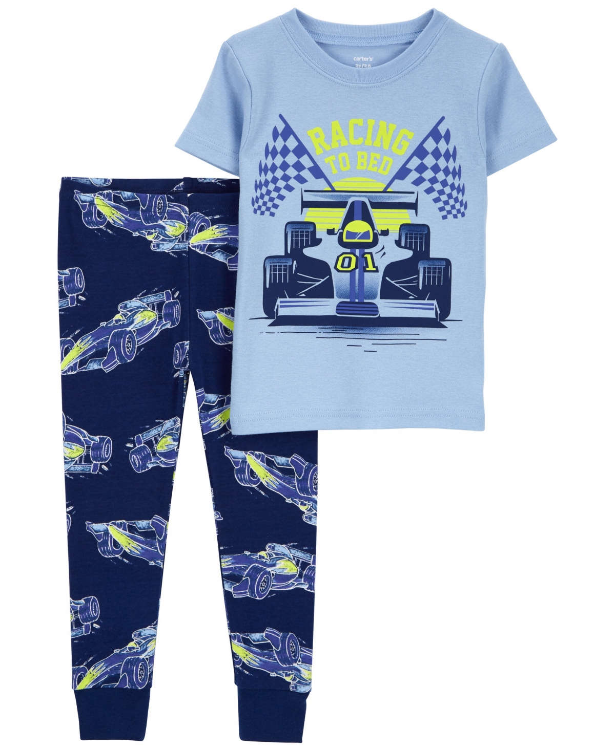 Carter's Babies' Toddler Boys 1 Piece Racing 100% Snug Fit Cotton Pajamas In Multi