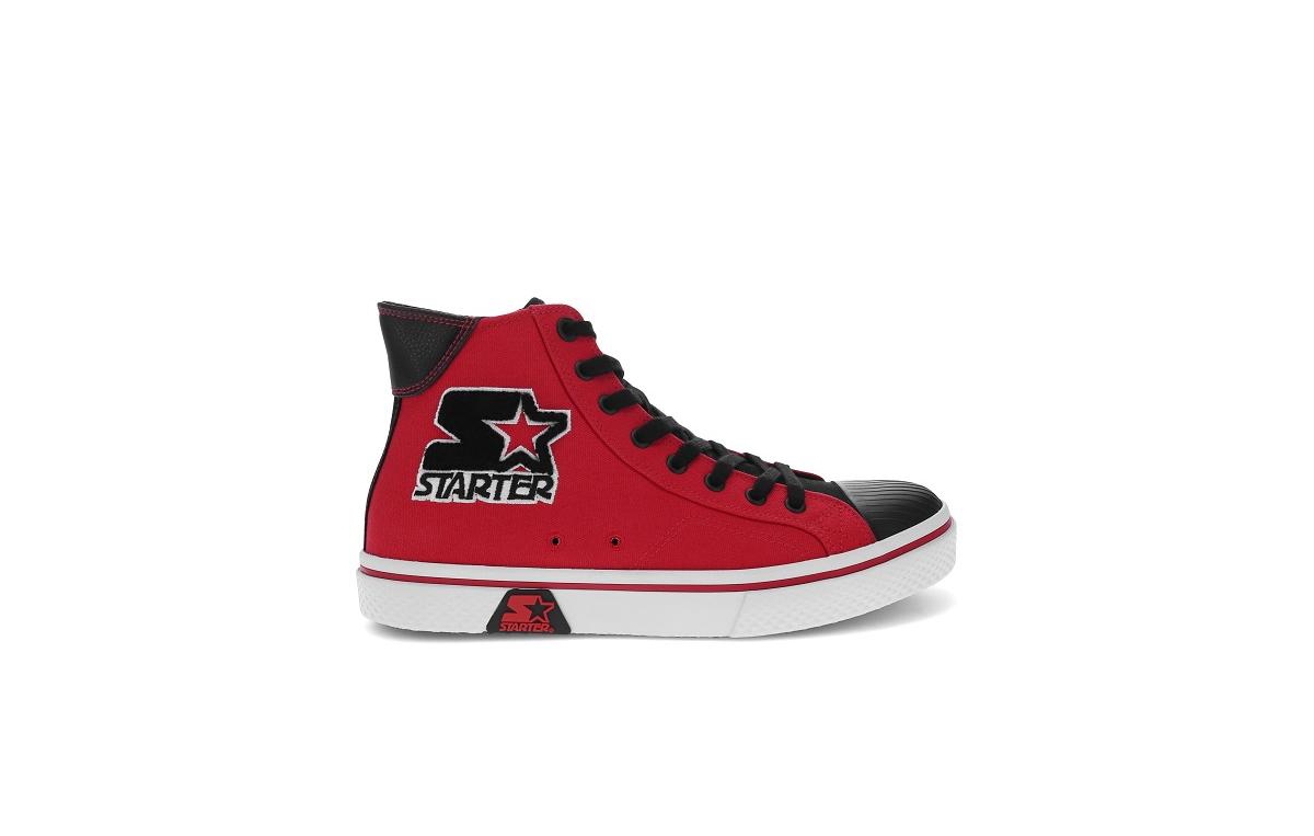 Shop Starter Men's Tradition Hi Sneaker In Red,black