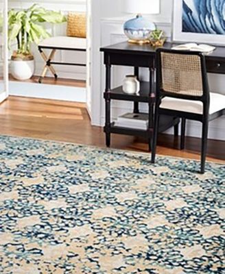 Evoke EVK262C Ivory/Blue 8' x 10' Area Rug