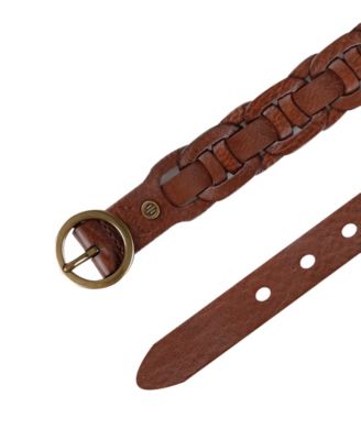 Women's Woven Leather Linked Casual Belt