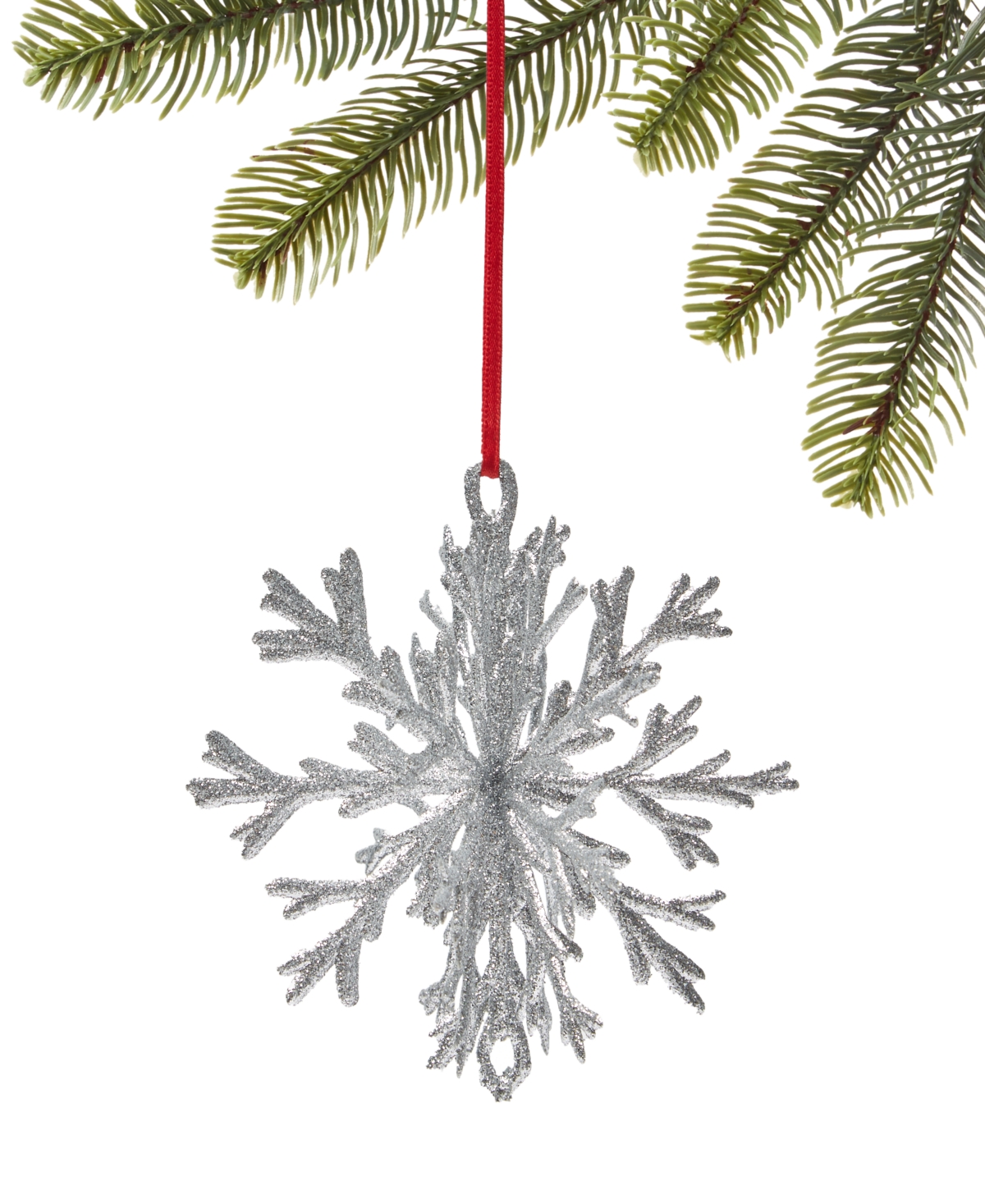 Holiday Lane Seaside Silver Coral Shaped Ornament, Exclusively at Macy's