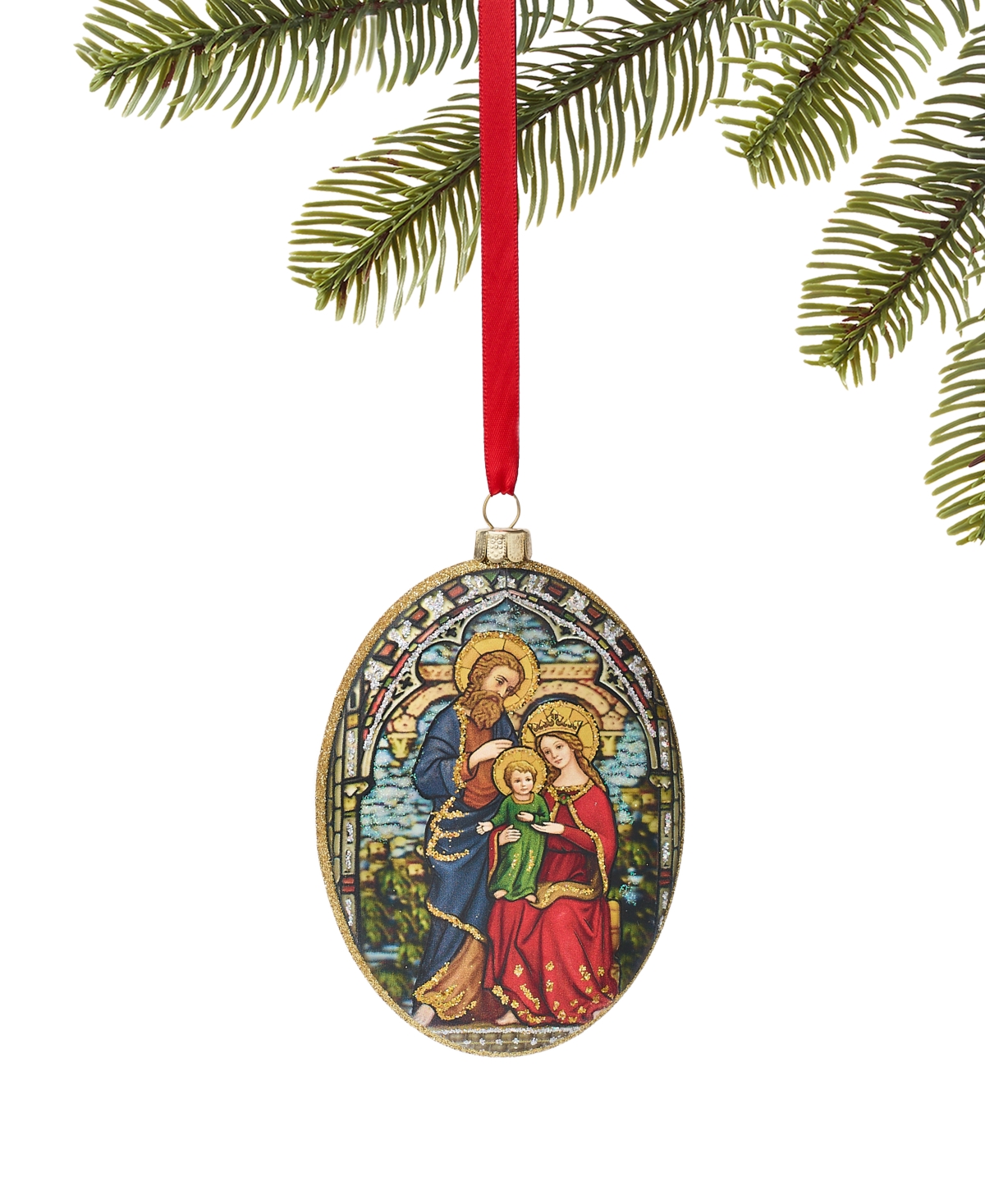 Holiday Lane Blessed Oval Holy Family Ornament, Exclusively at Macy's