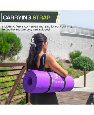 Extra Thick Yoga and Pilates Mat with Sling, 1/2 Inch