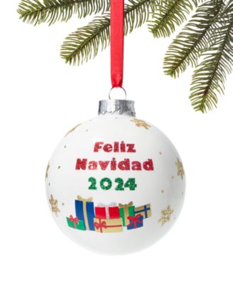 Holiday Lane - Puerto Rico Glass Christmas Tree Ball Ornament
