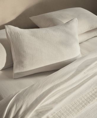 Washed Texture Solid Cotton Jacquard 3 Piece Duvet Cover Set, King