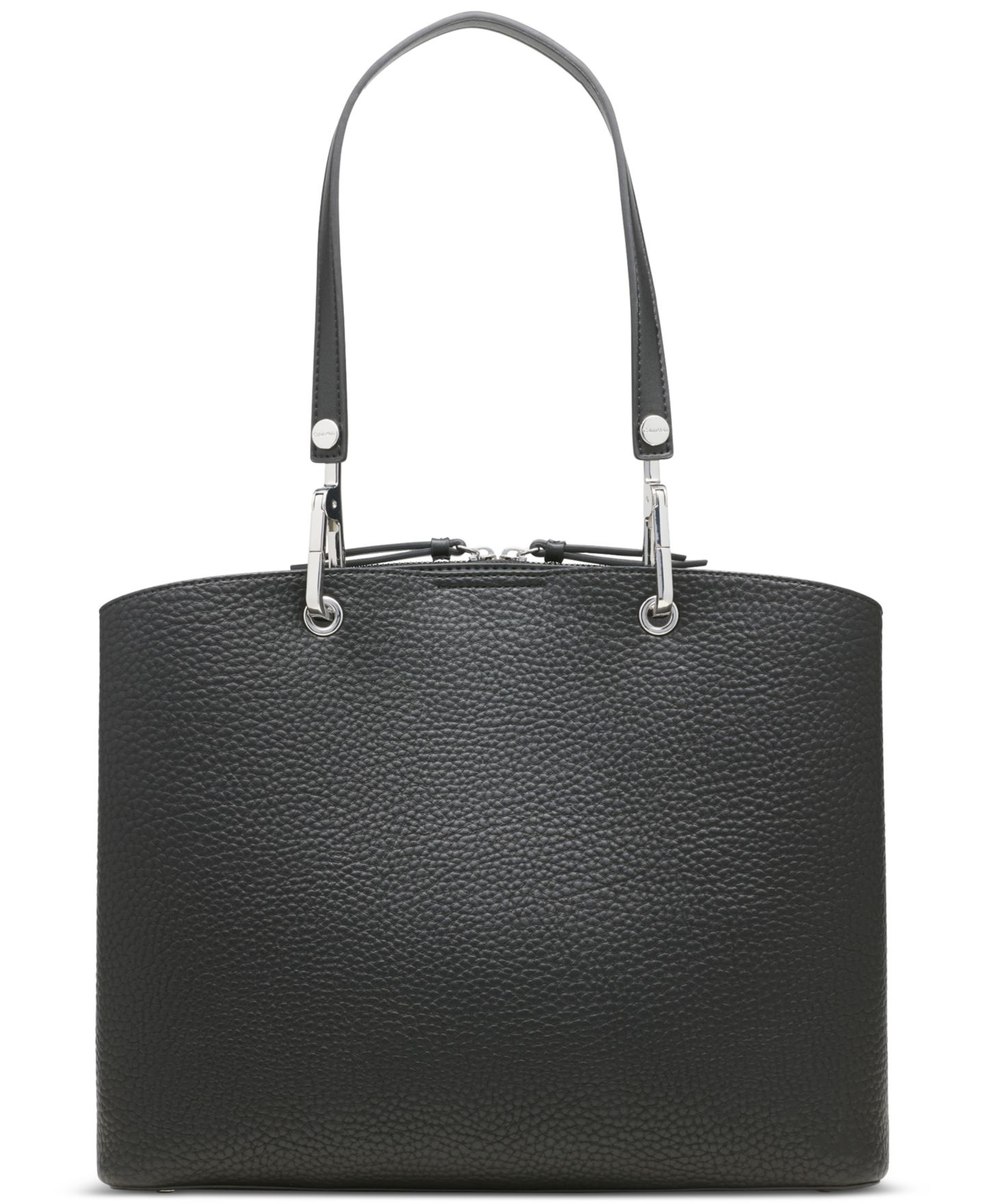 Женская сумка Calvin Klein Garnet Triple Compartment Tote, цвет: Чёрный серебряный — фото 3