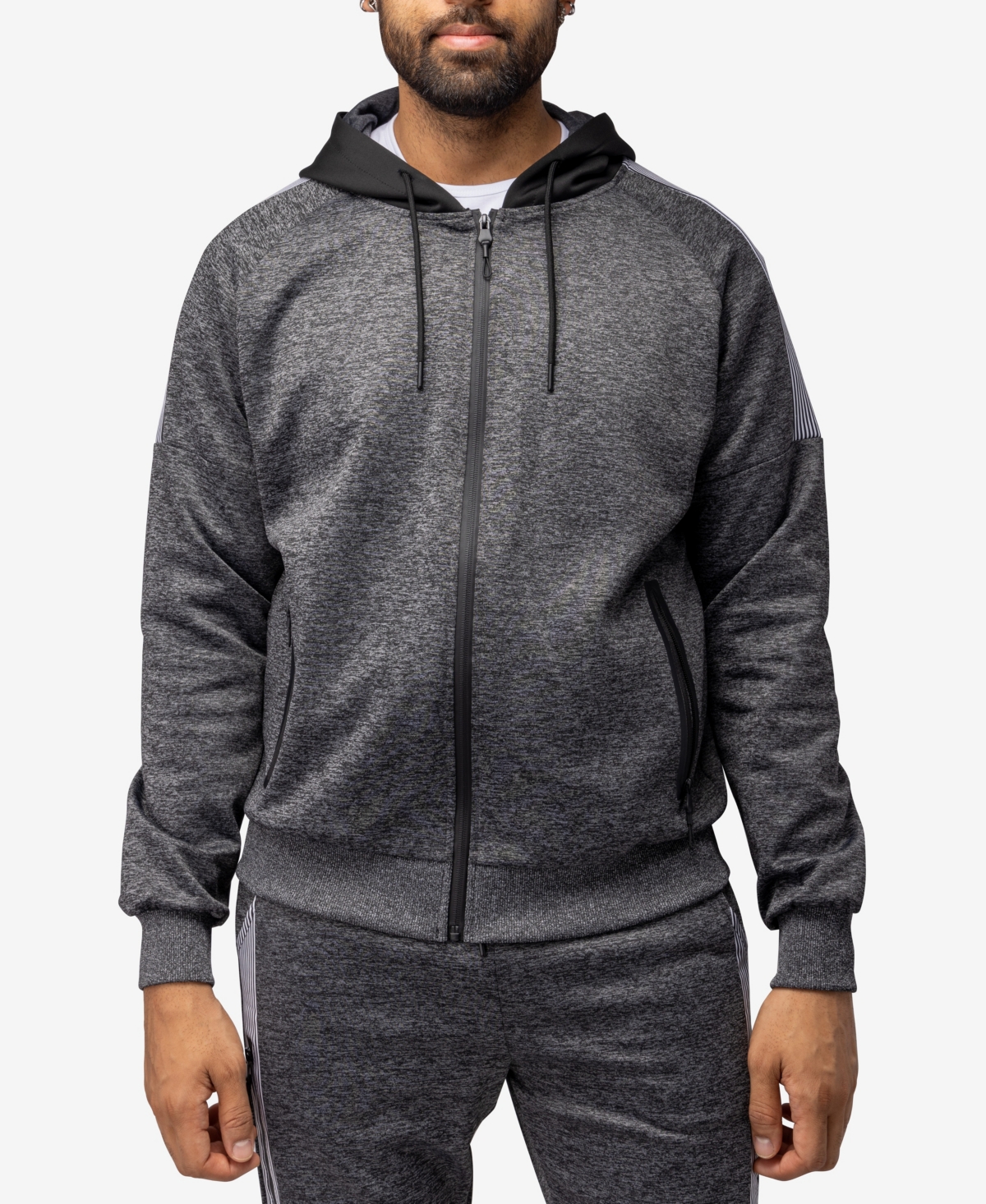 Shop X-ray Men's Track Hoodie In Heather Charcoal