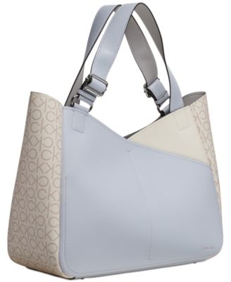 Zoe Large Colorblock Monogram Tote 