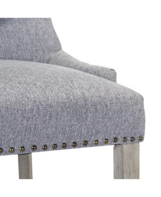 29" Linen Tufted Buttons Upholstered Wingback Bar Stool (Set of 2)