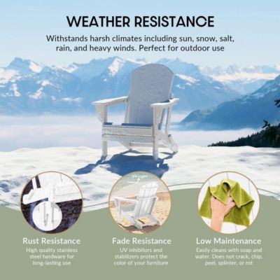 3 Piece Set Outdoor Folding Adirondack Chairs with Side Table