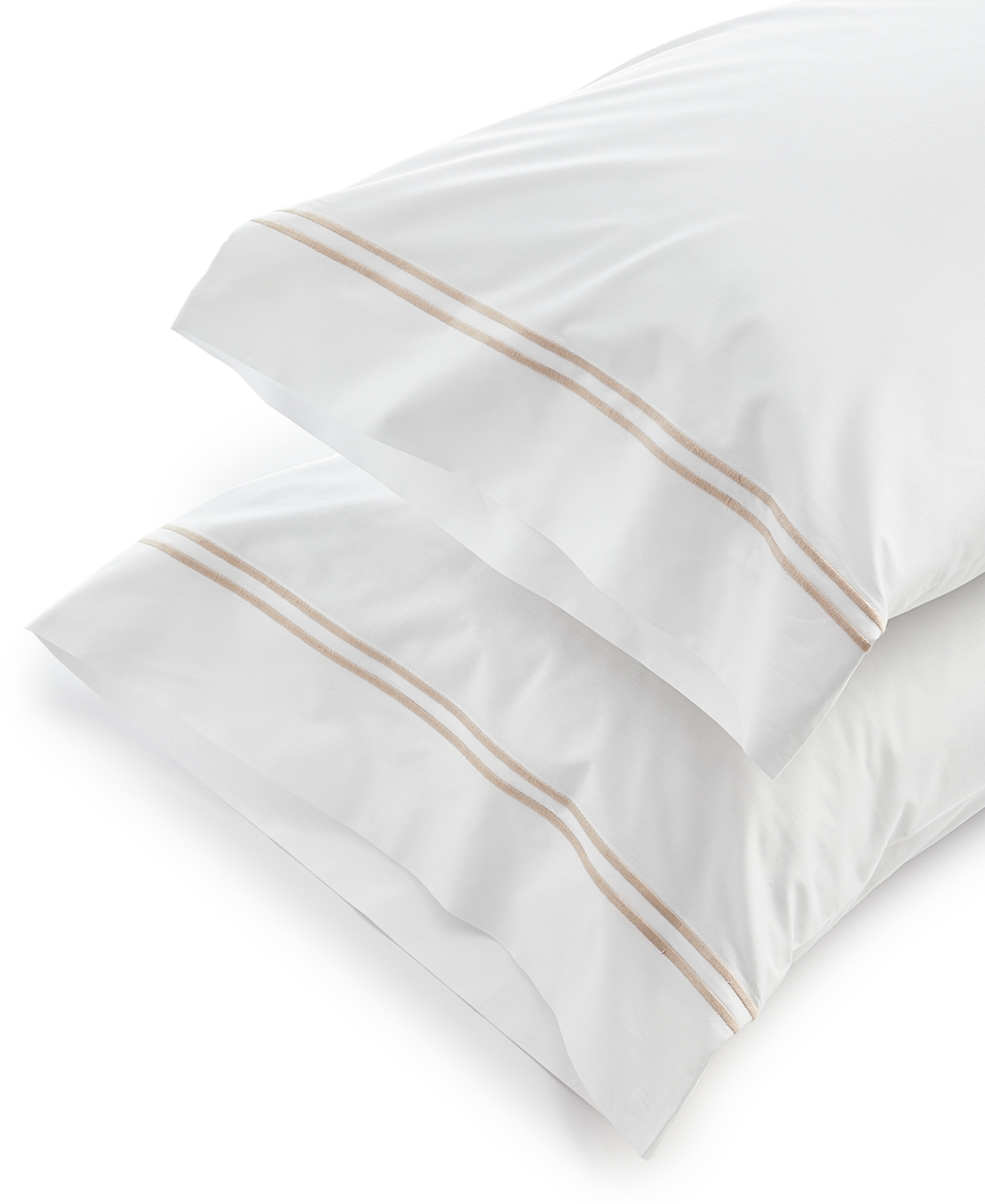 Macy's Sferra Grand Hotel Cotton Pillowcase, King In White,taupe