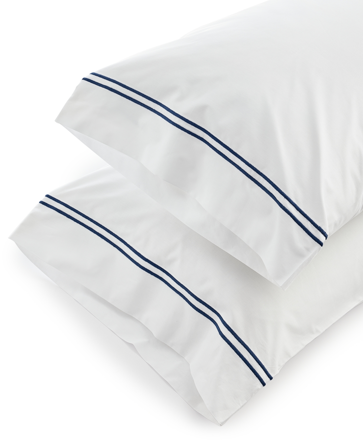 Sferra Grand Hotel Cotton Pillowcase, King In White,silver