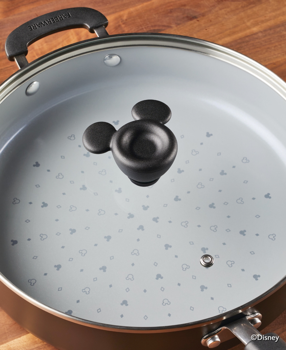 Shop Farberware Disney Monochrome Ceramic Nonstick 4.5 Quart Saute Pan With Lid In Black