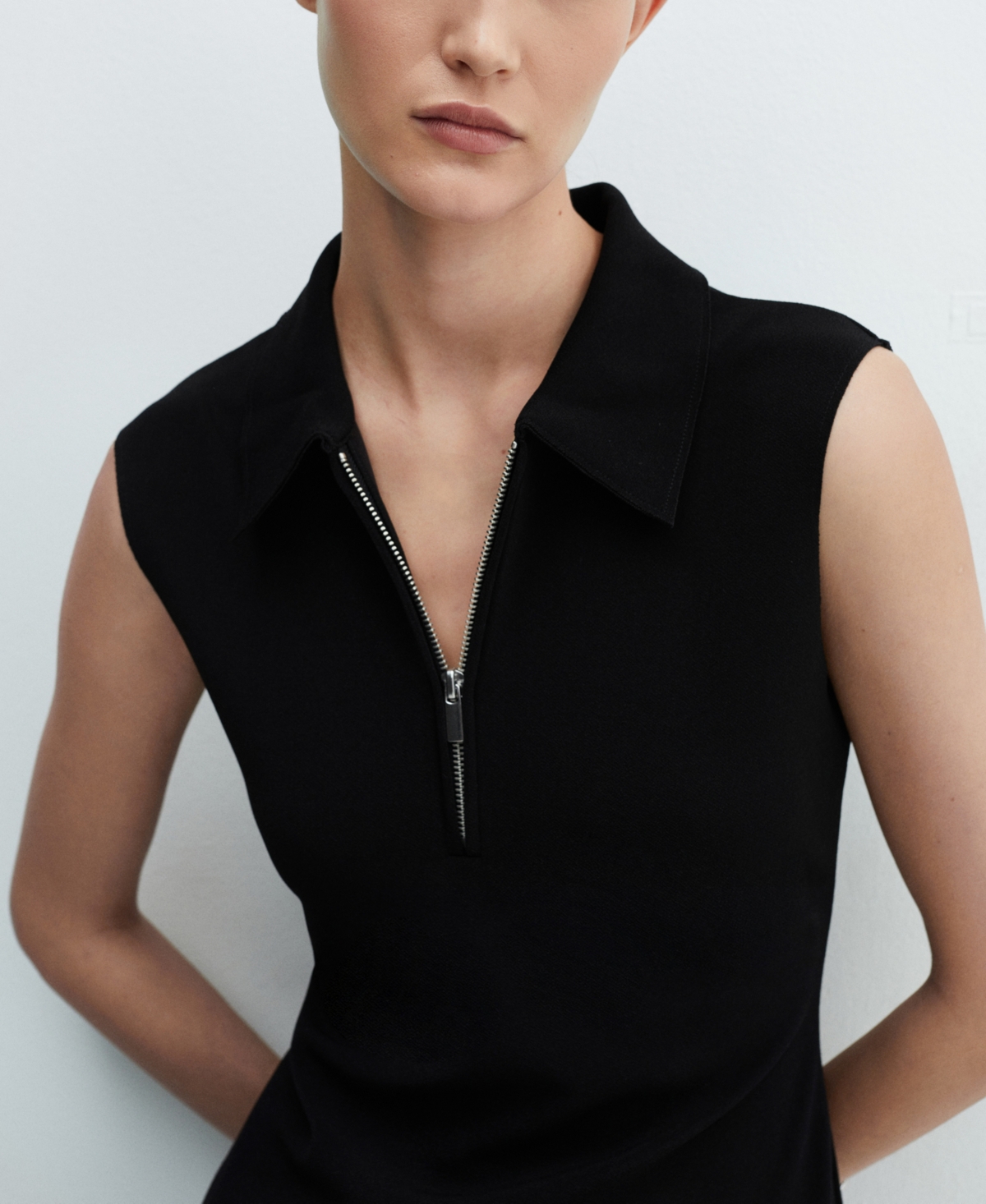 Mango Women's Zipper Neck Dress
