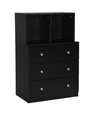 3 Drawer Dresser with Cubbies Storage Chest for Bedroom Living Room