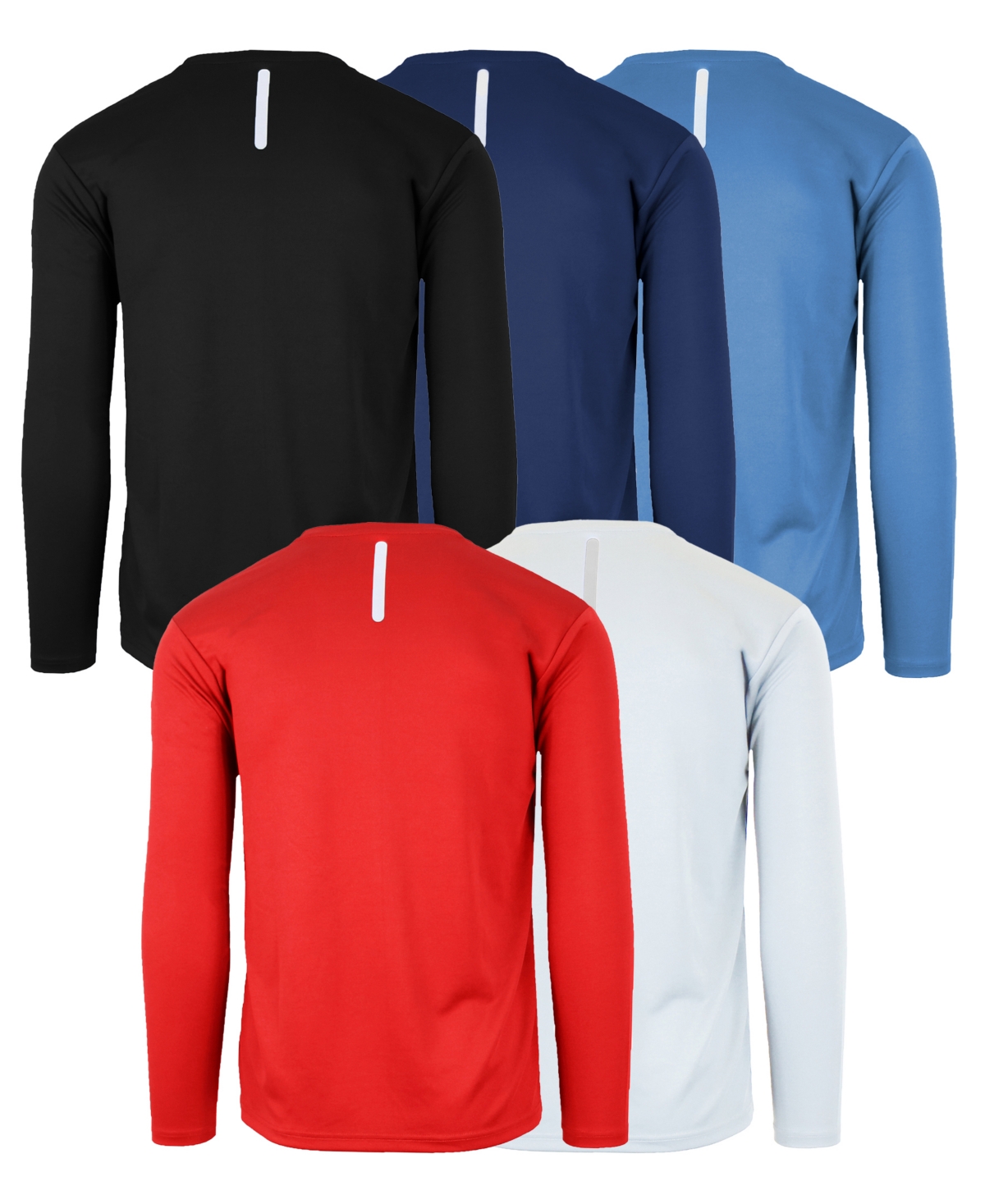 Shop Galaxy By Harvic Men's Long Sleeve Moisture-wicking Performance Crew Neck Tee -5 Pack In Black Multi