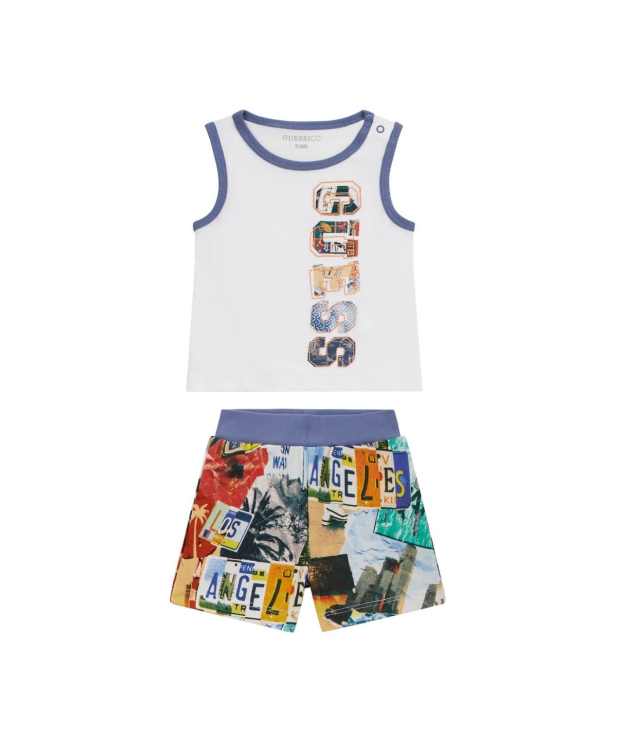 Shop Guess Baby Boys Tank Top And Short Set In Pure White