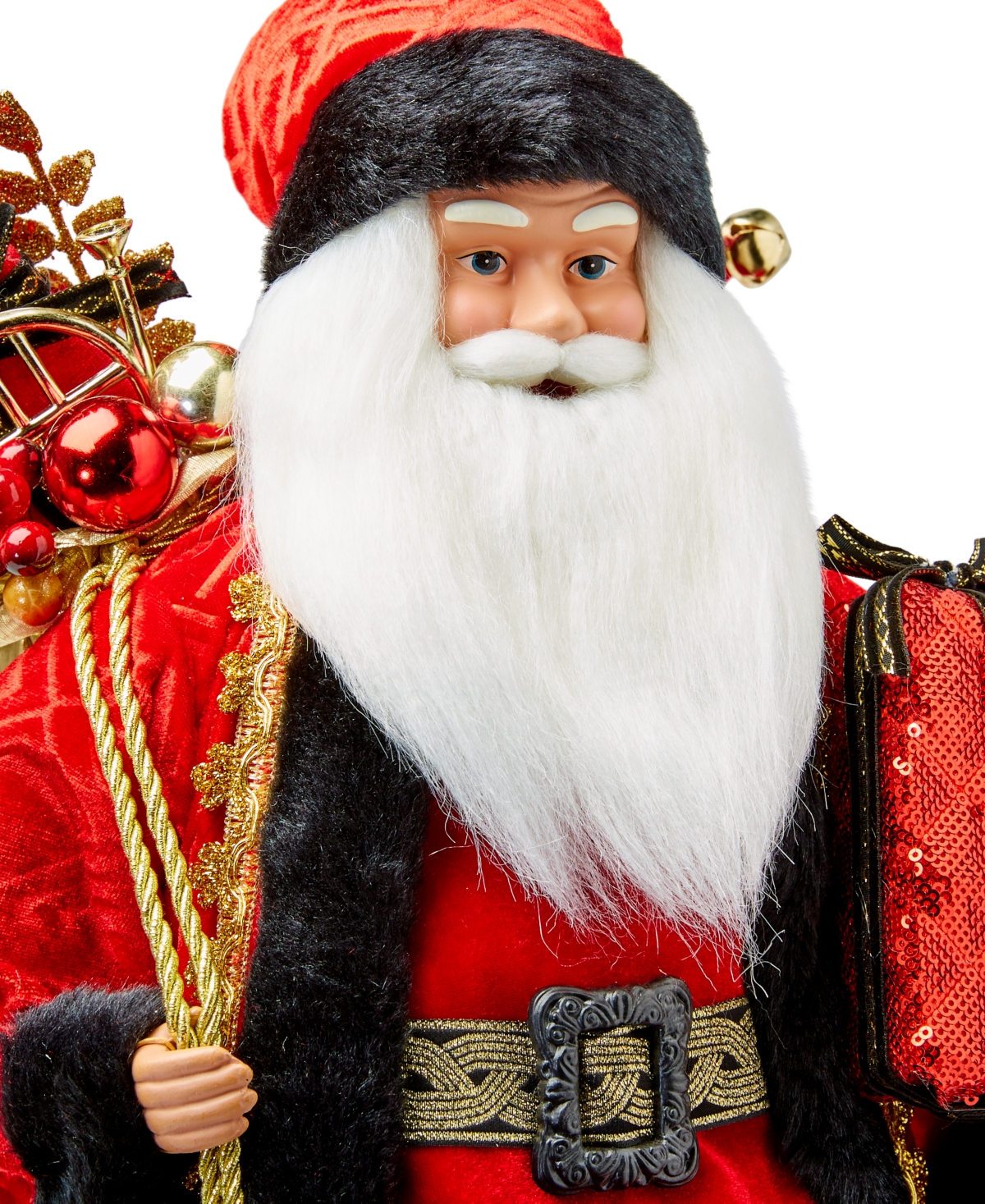 Holiday Lane Royal Holiday Red And Black Caucasian 18" Santa, Created For Macy's In No Color