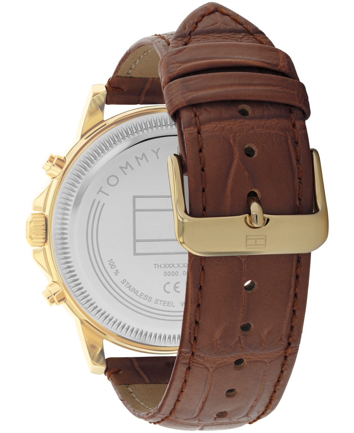 Tommy Hilfiger Men's Multifunction Brown Leather Watch 44mm In Silver