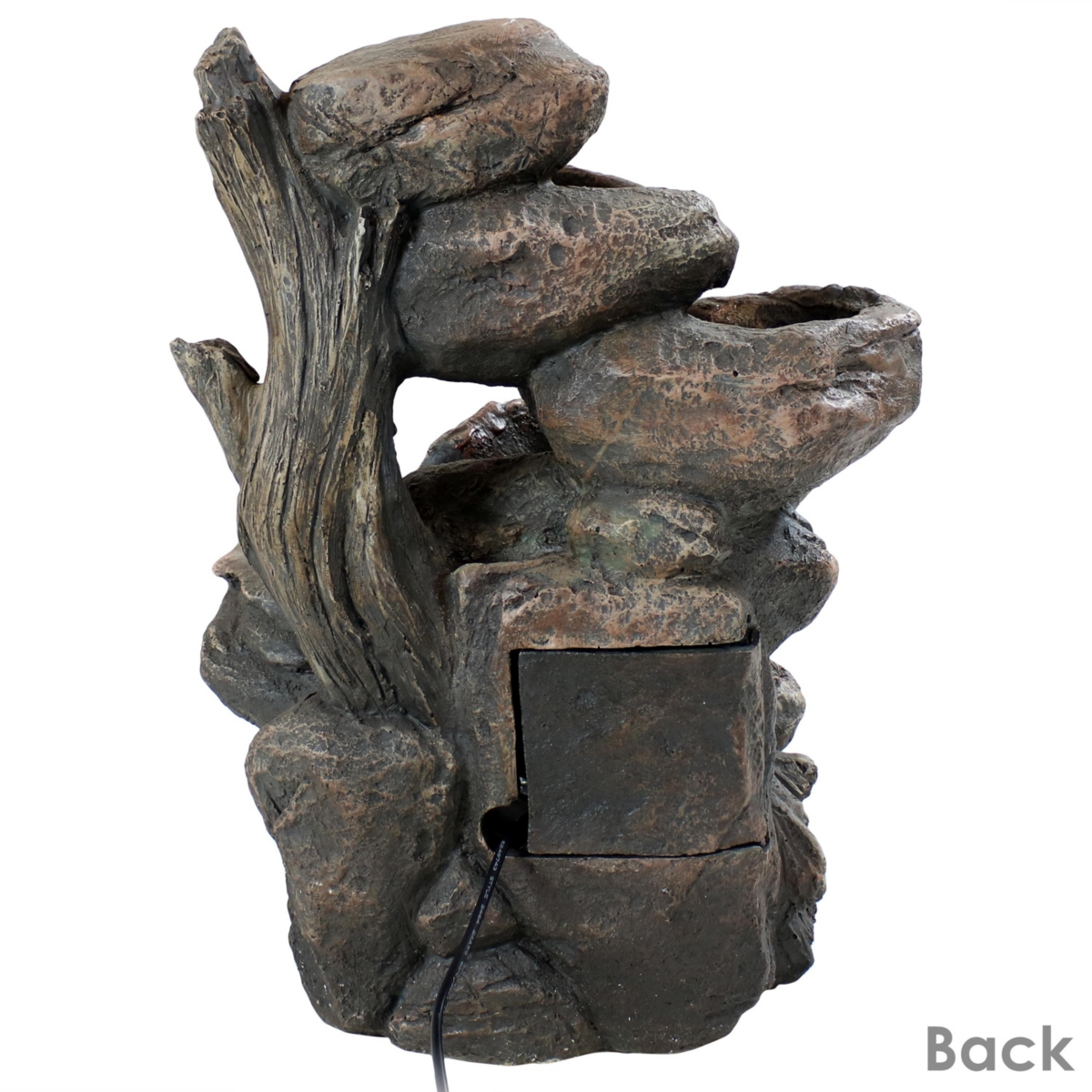 Sunnydaze Decor Staggered Rock Falls Indoor Water Fountain with LEDs -