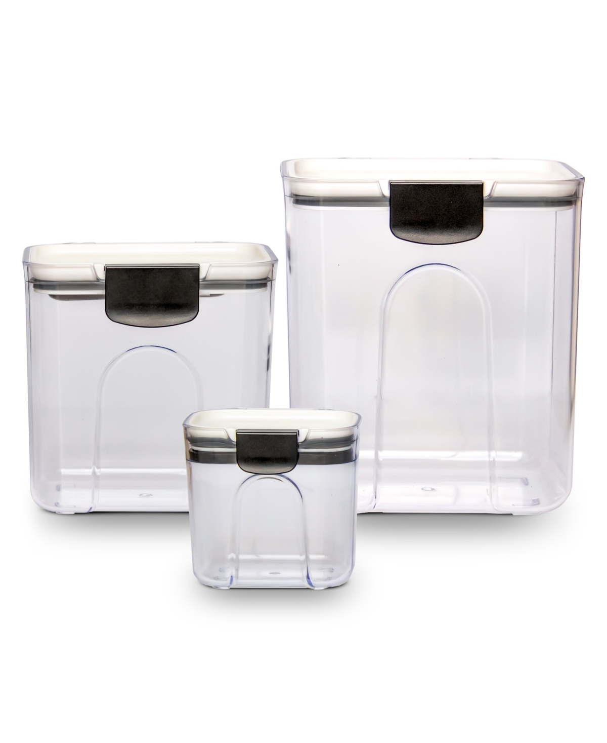 Shop Cheer Collection 3 Piece Set Of Airtight Food Storage Containers In White