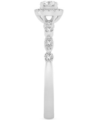 Diamond Halo Scalloped Engagement Ring (3/8 ct. t.w.) in 14k Gold