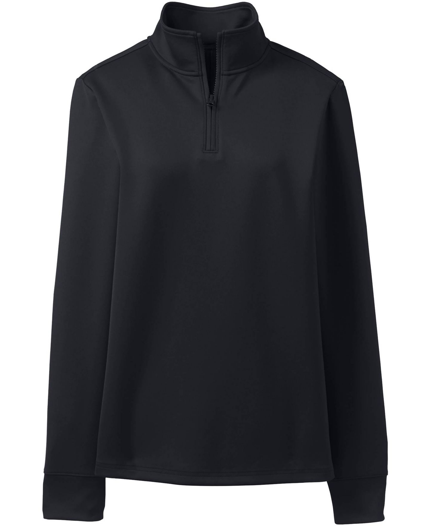 Женский свитер Lands' End Active Performance Quarter Zip Pullover, цвет: Чёрный — фото 2