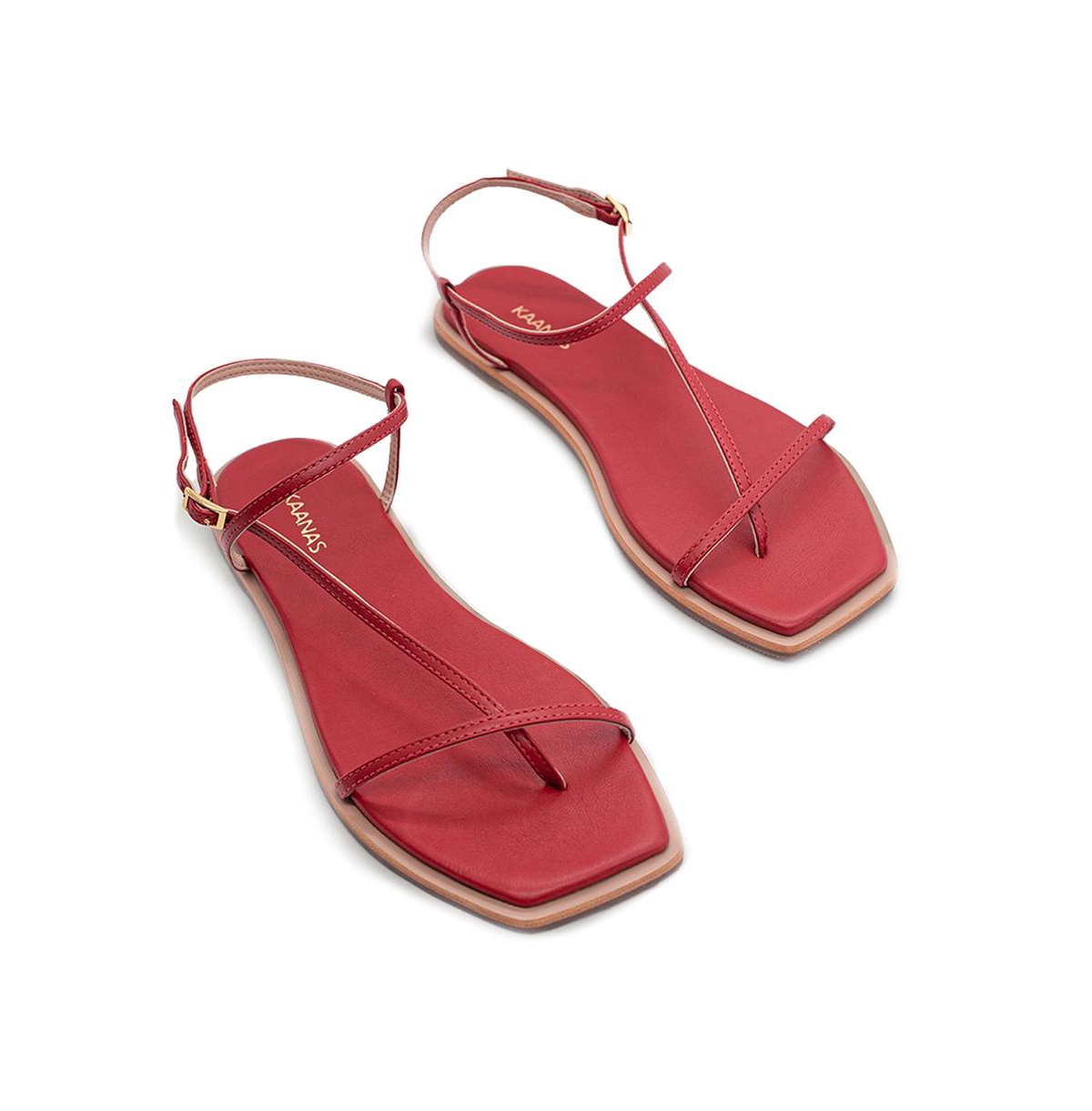 Alayta Square-toe Naked Sandal - Chili red