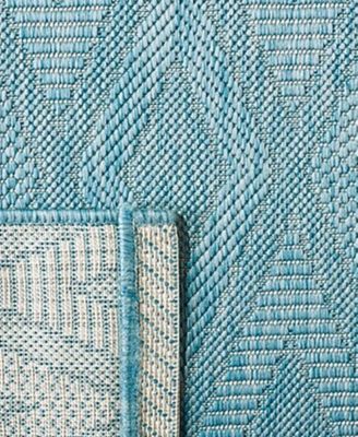 Courtyard CY8522 Aqua 5'3" x 7'7" Outdoor Area Rug