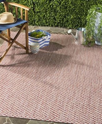 Courtyard CY8653 Rust and Light Gray 8' x 11' Sisal Weave Outdoor Area Rug