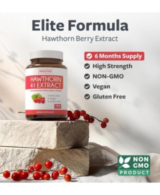 Hawthorn Berry Capsules, Cardiovascular and Immune Health, 4:1 Extract, Health's Harmony, 180ct