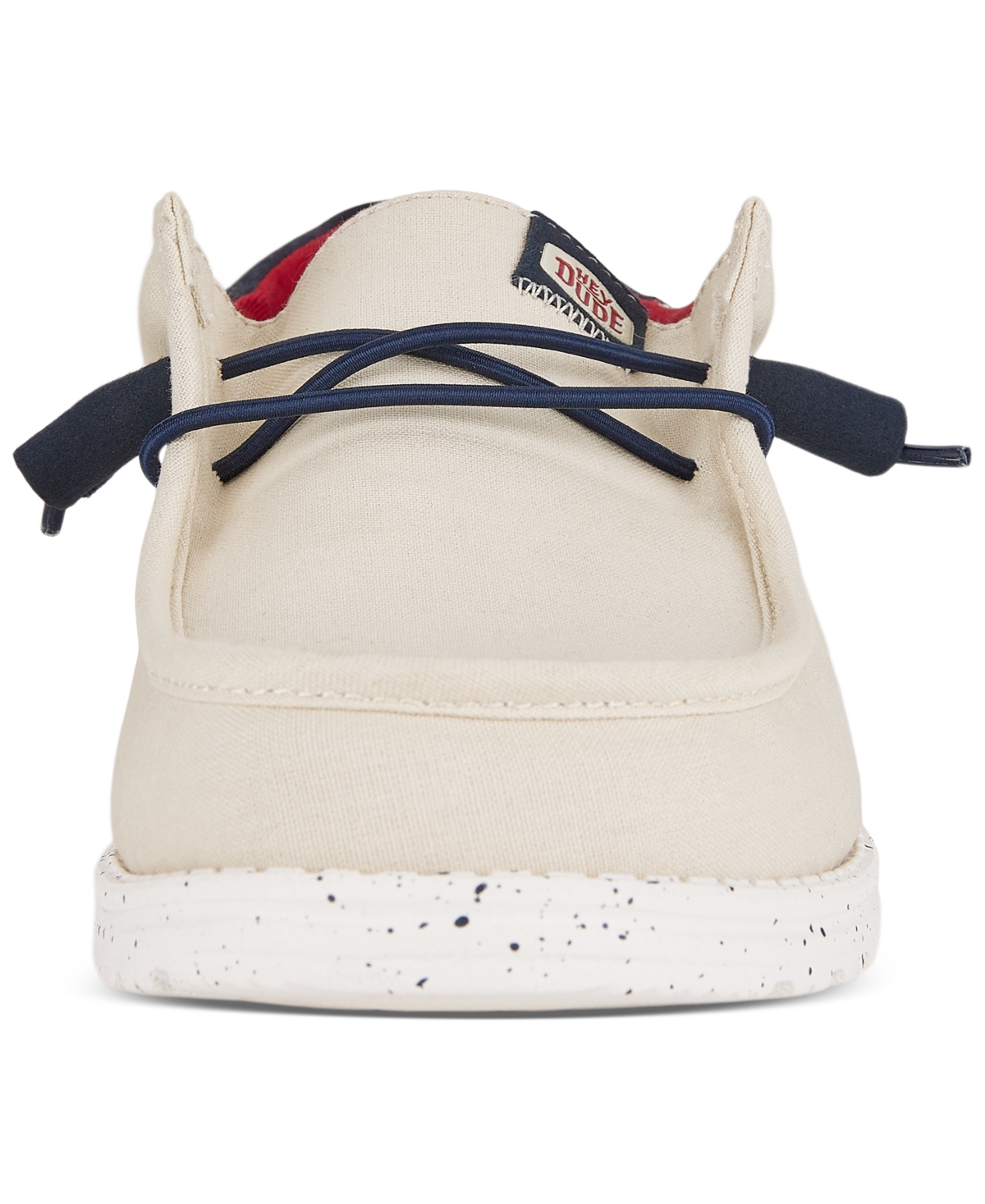 Shop Hey Dude Men's Wally Funk Americana Casual Moccasin Sneakers From Finish Line In Off White,navy,red