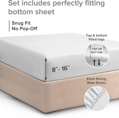 14"-16" Deep Pocket Cotton Fitted Sheet, Twin