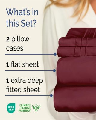 4 Piece Extra Deep Pocket Microfiber Sheet Set - Queen