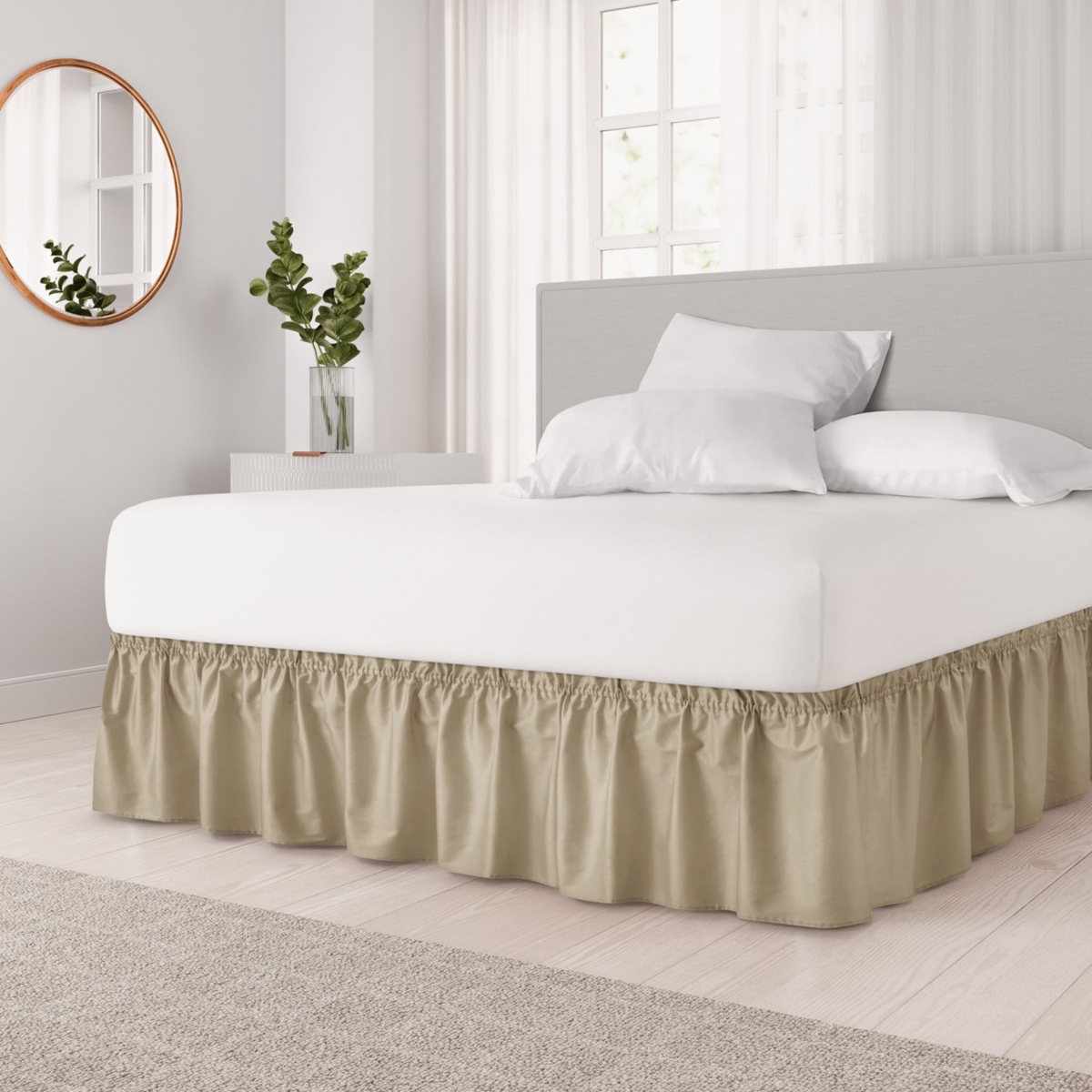 Ruffled Elastic Wrap Around Bedskirt Inch Drop